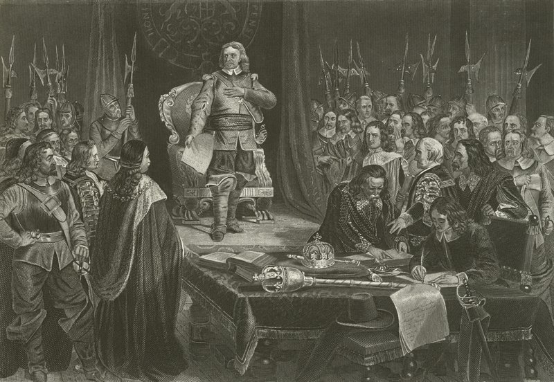 Oliver Cromwell refusant la couronne d