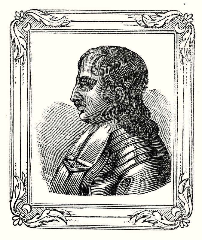 Oliver Cromwell est né en 1599, nommé Protecteur en 1653, et mort en 1658 (gravure) - English School