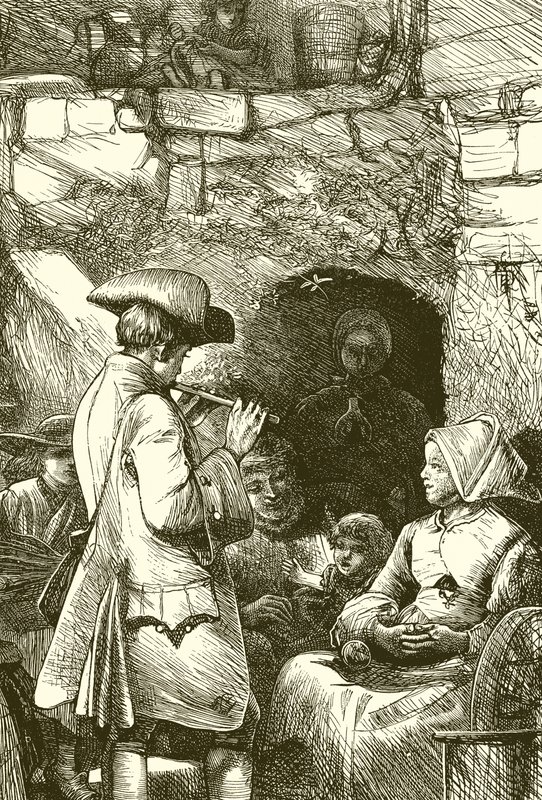 Oliver Goldsmith jouant pour son logement de nuit - English School