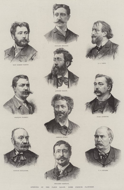 Ouverture du Salon de Paris, quelques peintres français (gravure) - English School