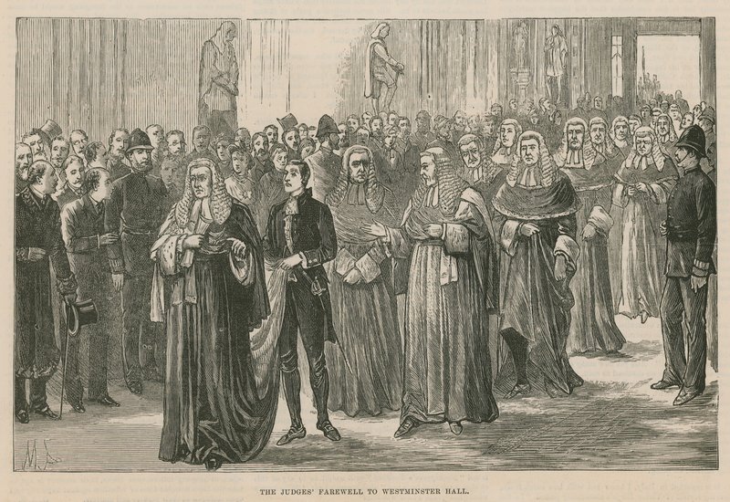 Ouverture des Cours royales de justice : Les adieux des juges à Westminster Hall - English School
