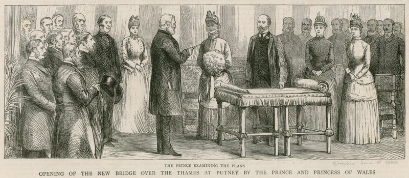 Ouverture du nouveau pont sur la Tamise à Putney par le Prince et la Princesse de Galles - English School