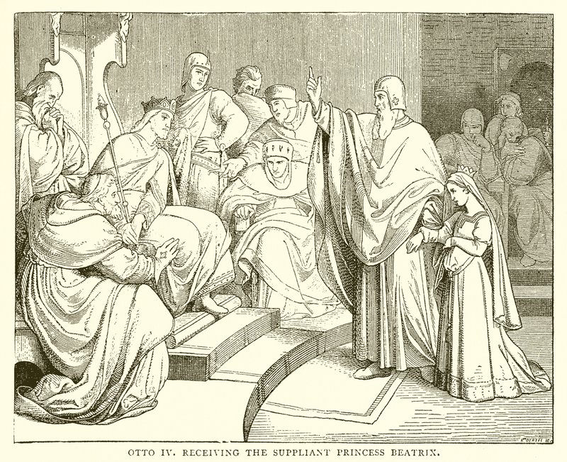 Otto IV recevant la suppliante princesse Béatrix - English School