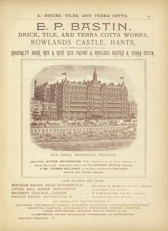 Page du Compendium des architectes, géomètres et ingénieurs 1892 - English School