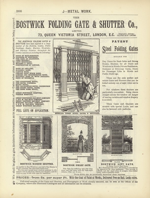 Page du Compendium des architectes, géomètres et ingénieurs 1892 - English School