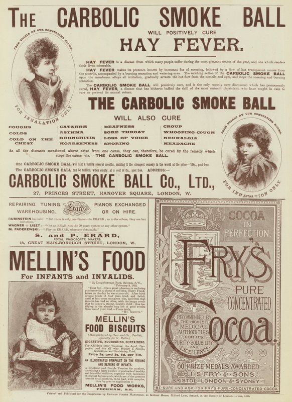 Page de publicités (gravure) - English School