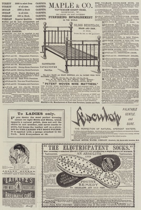 Page de publicités (gravure) - English School