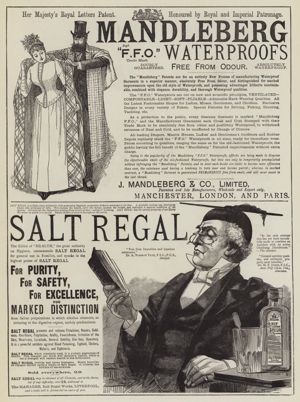 Page de publicités (gravure) - English School