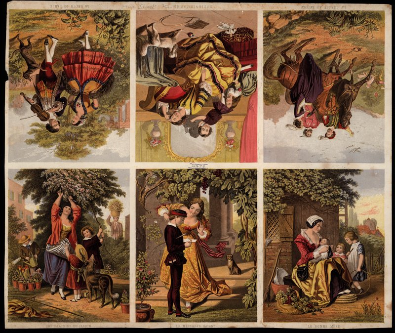Page de découpes imprimées victoriennes - English School