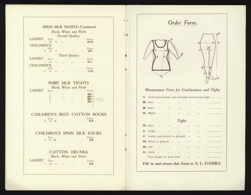 Pages du catalogue des célèbres chaussures de ballet de Milan de Gamba - English School