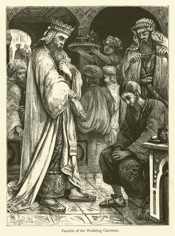 Parabole du vêtement de noces (gravure) - English School