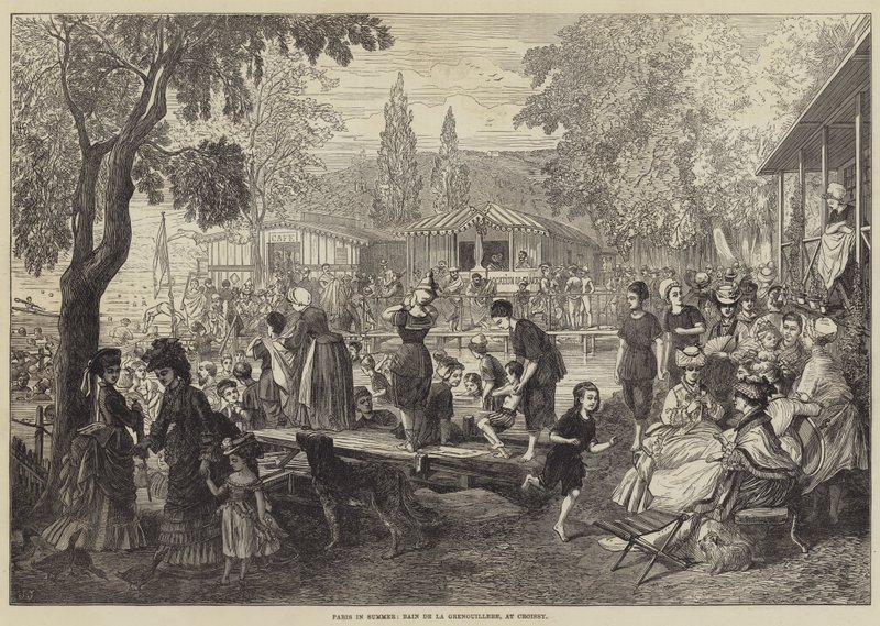 Paris en été, Bain de la Grenouillère, à Croissy - English School