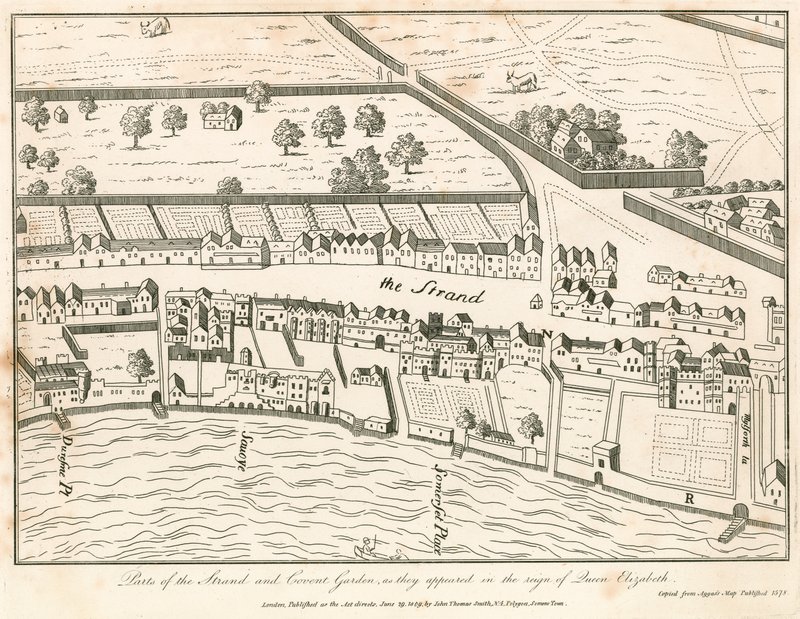 Partie du Strand et Covent Garden, Londres, tels qu