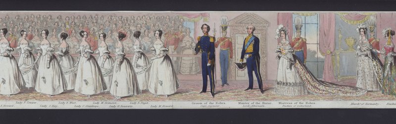 Partie du panorama du mariage de la reine Victoria, c.1840 - English School