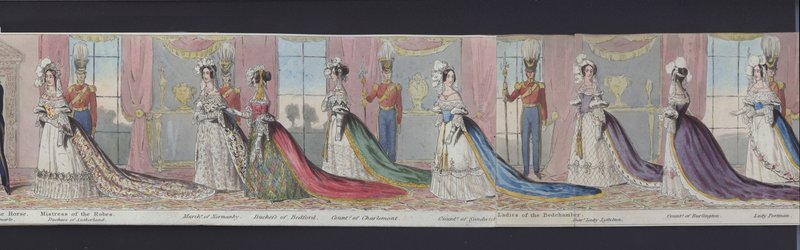 Partie du panorama du mariage de la reine Victoria, vers 1840 - English School