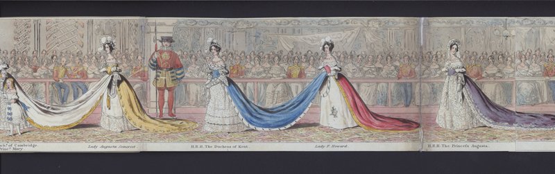 Partie du panorama du mariage de la reine Victoria, vers 1840 - English School