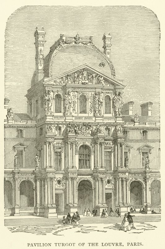 Pavillon Turgot du Louvre, Paris (gravure) - English School