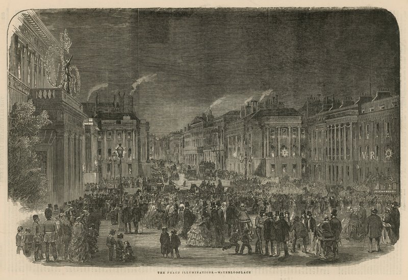 Illuminations de paix à Waterloo Place - English School