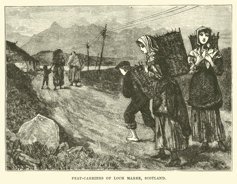 Porteurs de tourbe de Loch Maree, Écosse - English School