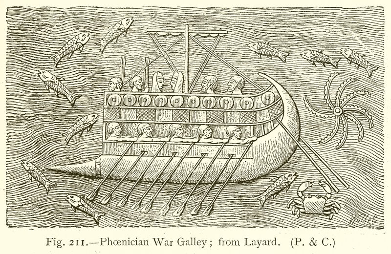 Galère de guerre phénicienne; de Layard - English School