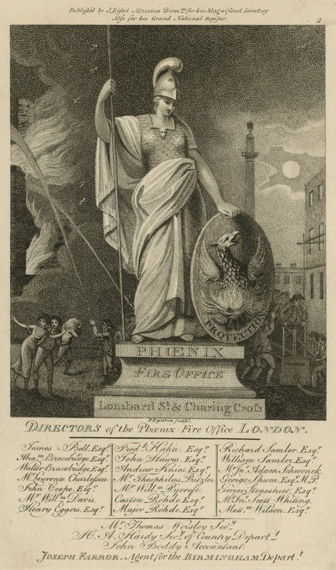 Phoenix Company; Fire Office, Lombard Street et Charing Cross, Londres - English School