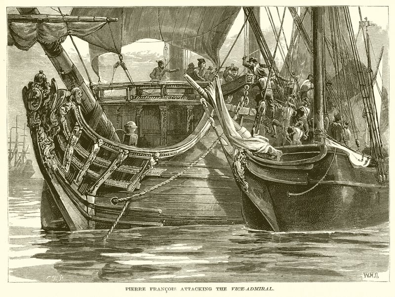 Pierre François attaquant le vice-amiral - English School
