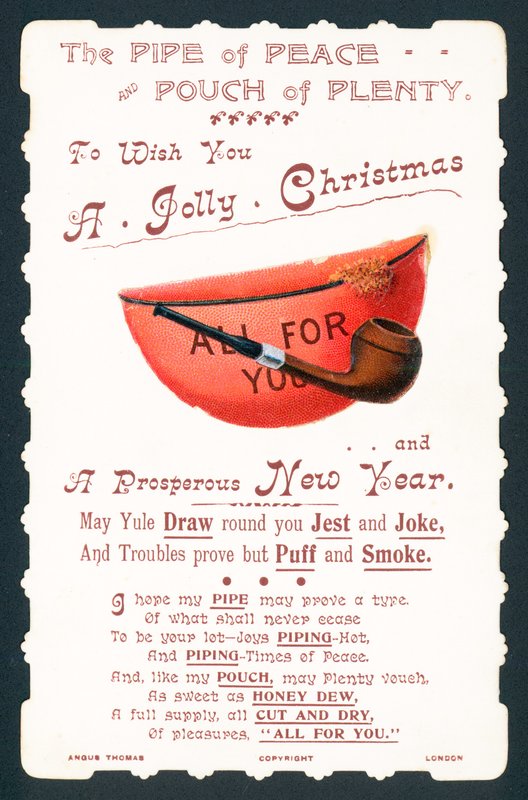 Pipe et pochette, carte de Noël - English School