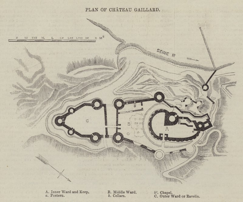 Plan du Château Gaillard (gravure) - English School