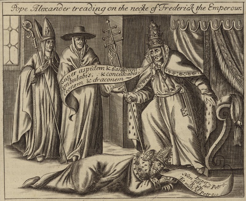 Le Pape Alexandre piétinant le cou de l
