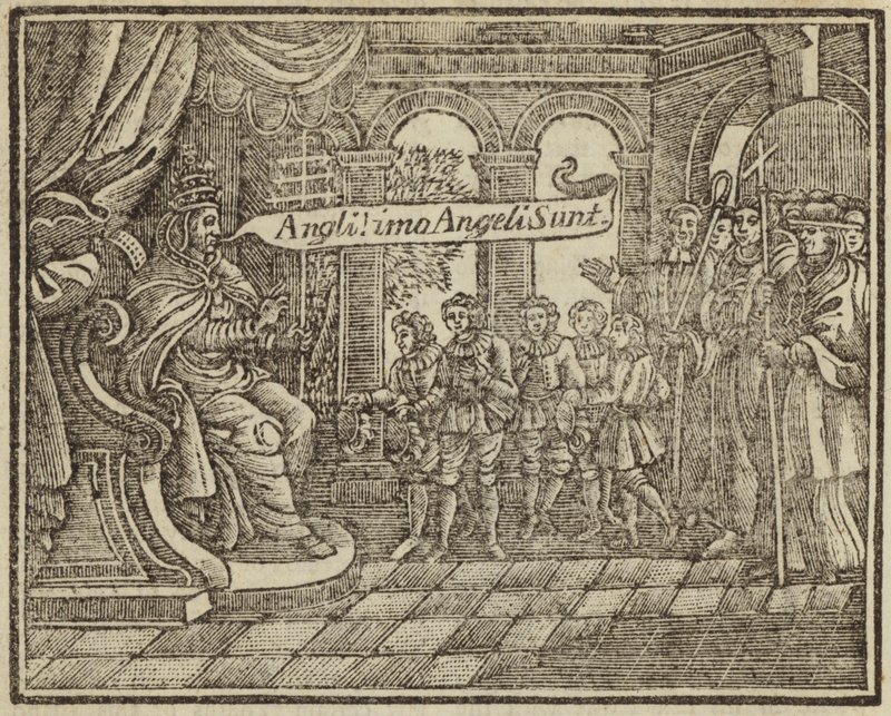 Le Pape Grégoire et les Angeli : Grégoire le Grand rencontrant des jeunes Anglo-Saxons sur un marché aux esclaves - English School