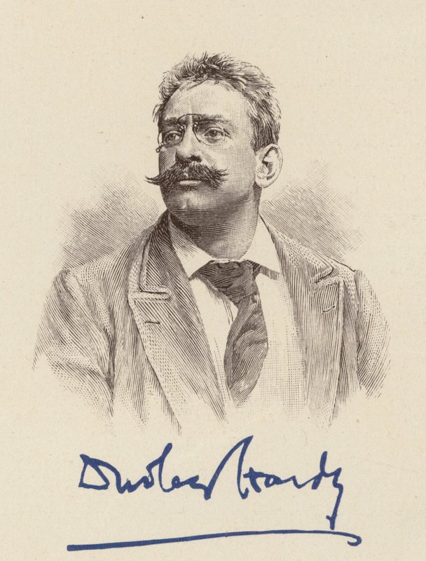 Portrait de Dudley Hardy, caricaturiste (lithographie en couleur) - English School