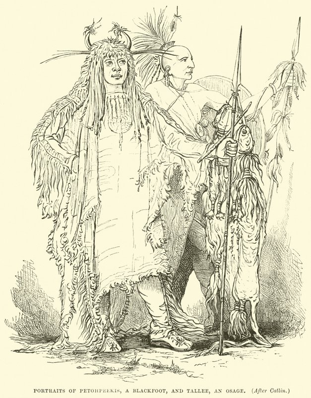 Portraits de Petohpeekis, un Pied-Noir, et Tallee, un Osage - English School
