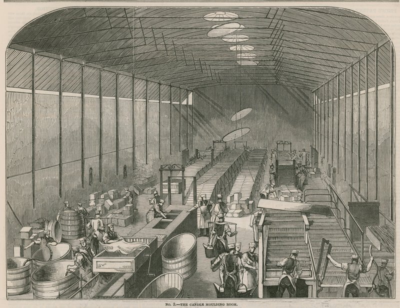 Travaux de la Prices Patent Candle Company; La salle de moulage des bougies - English School