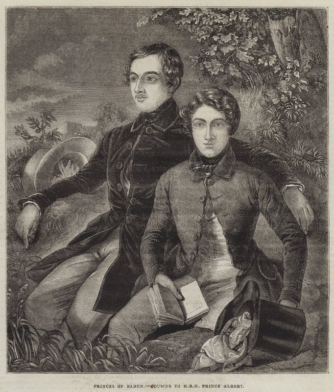 Princes de Bade, cousins de SAR le Prince Albert (gravure) - English School