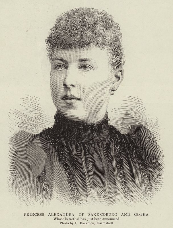 Princesse Alexandra de Saxe-Cobourg et Gotha (gravure) - English School