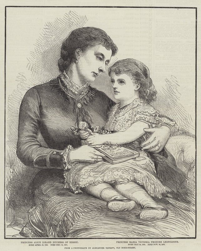 Princesse Alice et sa fille (gravure) - English School