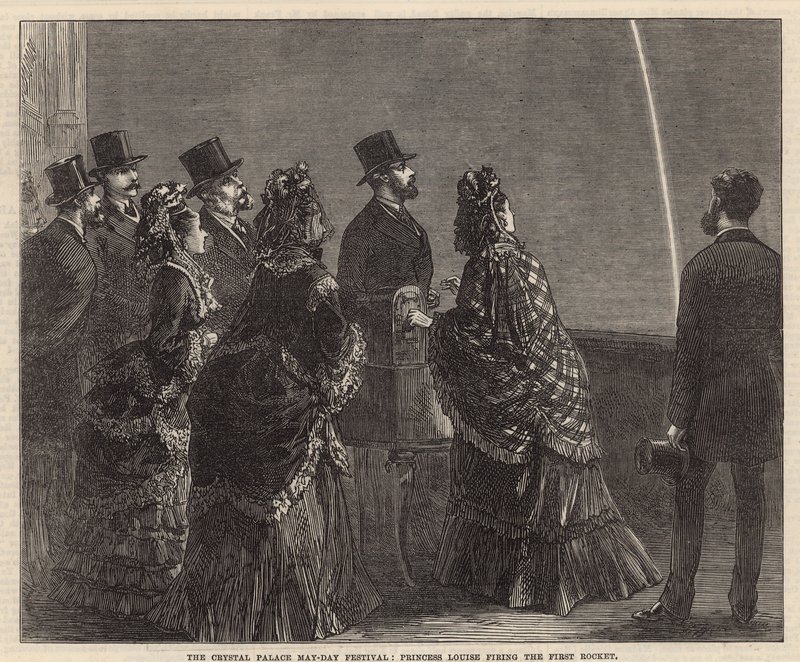 La princesse Louise tirant la première fusée - English School