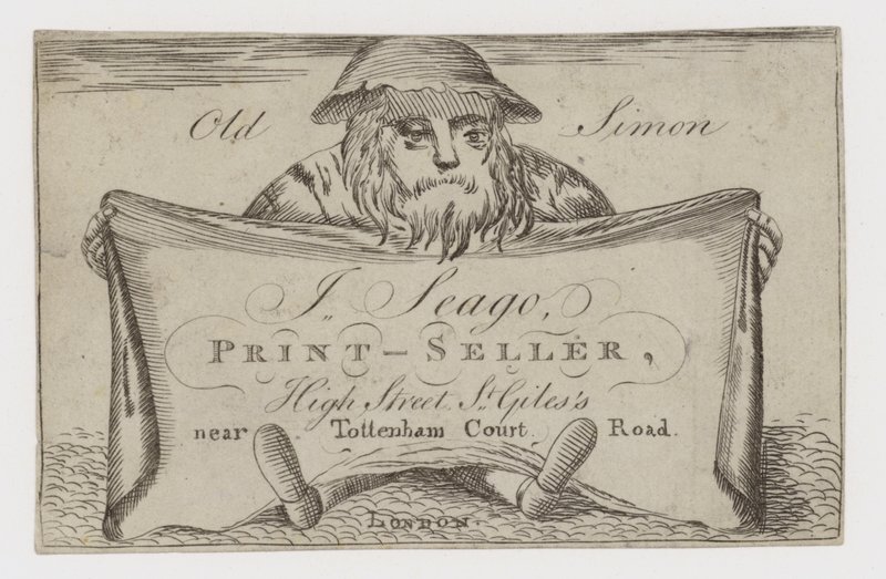 Libraire, J Seago, carte de visite - English School