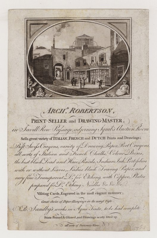 Libraire et maître de dessin, Archibald Robertson, carte de visite - English School