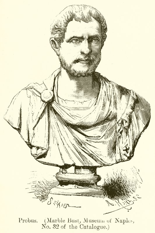 Probus. (Buste en marbre, Musée de Naples, n° 32 du catalogue) (gravure) - English School