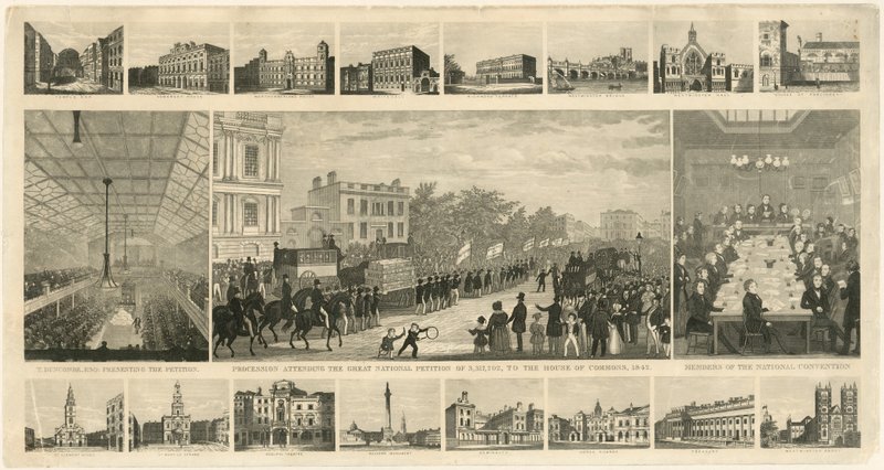 Procession accompagnant la Grande Pétition Nationale de 3 317 702, à la Chambre des communes, 1842 - English School