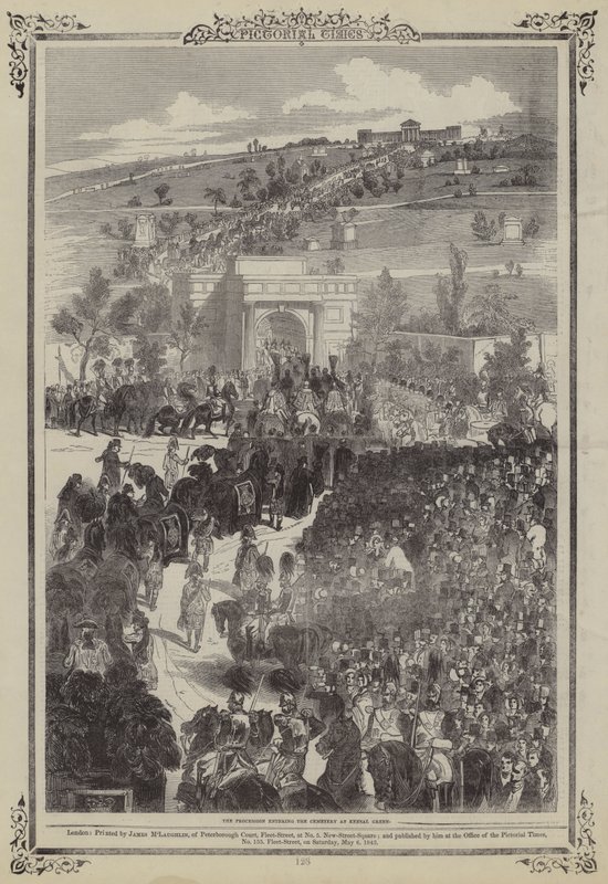 Procession du duc de Sussex entrant au cimetière de Kensal Green - English School