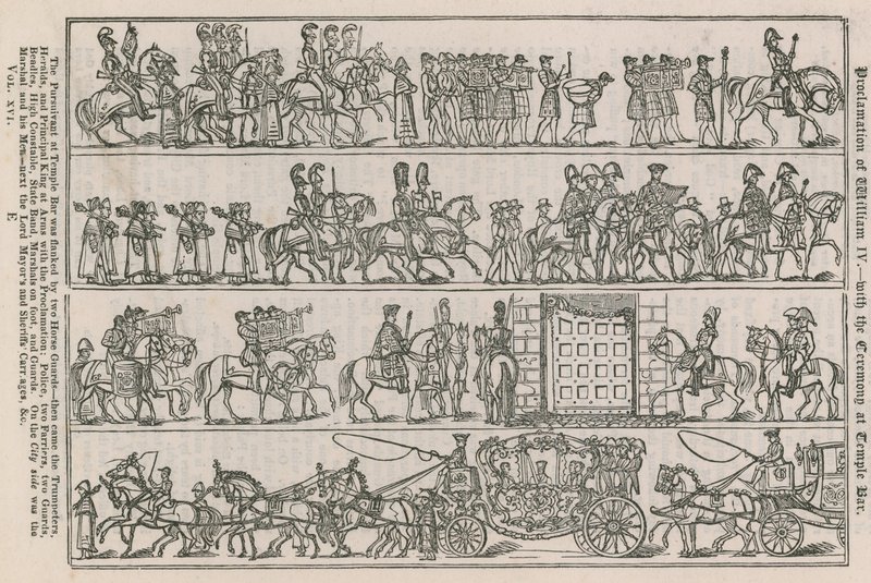 Proclamation de Guillaume IV - avec la Cérémonie à Temple Bar - English School