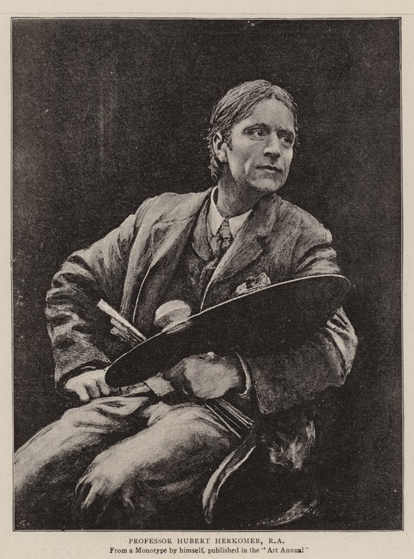 Professeur Hubert Herkomer, RA (lithographie) - English School