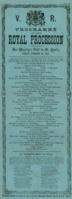 Programme de la procession royale à l
