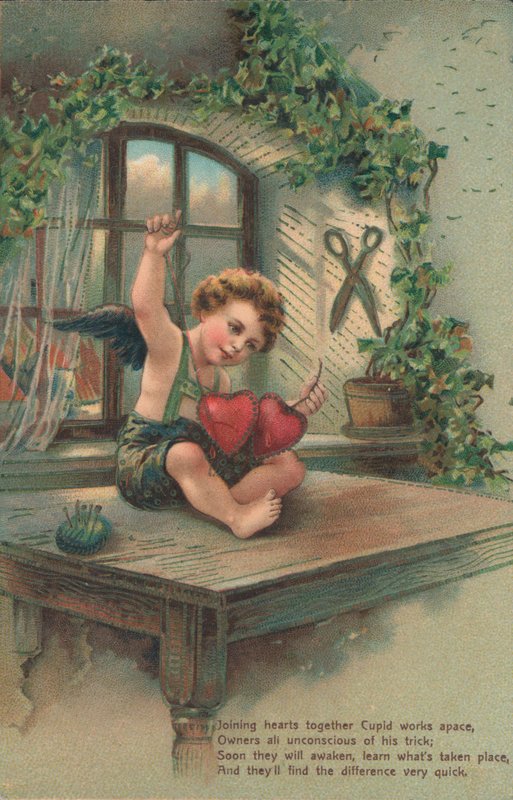 Putto joignant des cœurs - English School