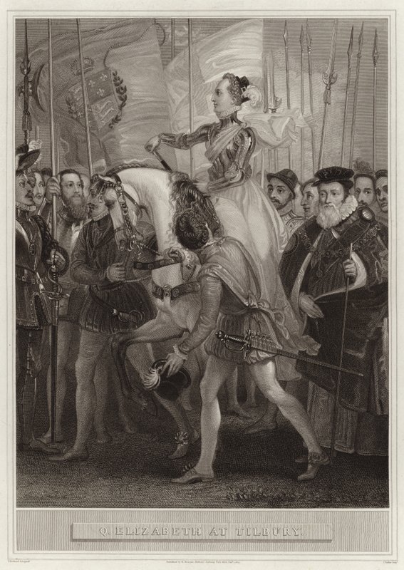 La reine Élisabeth à Tilbury - English School