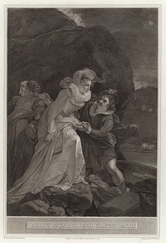 La fuite de la reine Marie du château de Lochleven - English School