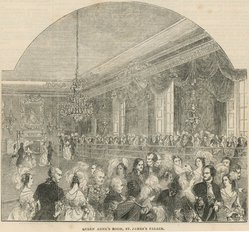 La chambre de la reine Anne au palais de St James - English School