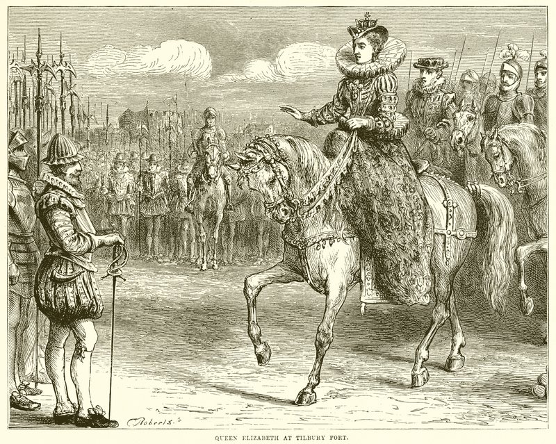 La reine Élisabeth à Tilbury Fort - English School